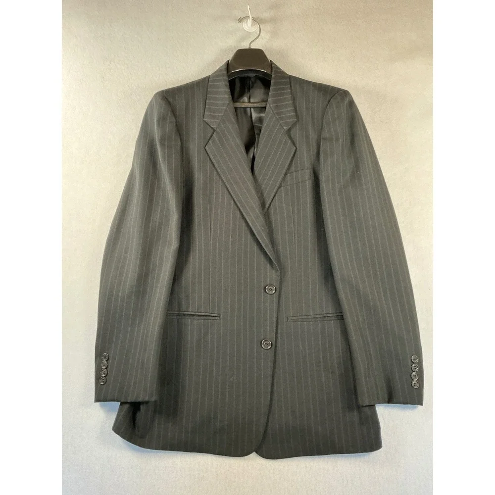 JD Christopher‎ London New York Mens Pinstripe Blazer Romani L41 Charcoal Grey
